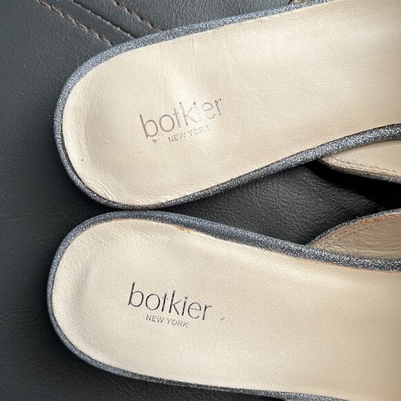 Botkier | Gumetal Silver Shimmer Clare Holiday Loafers Slides size 9 - Picture 3 of 7